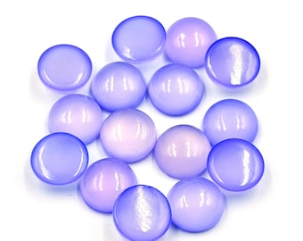 ラベンダーカルセドニー ラウンドカボション ジェムストーン ハンドメイド ルース キャリブレーション済みジェムストーン 3,4,5,6,7,8,9,10,11,12,13,14,15 MM