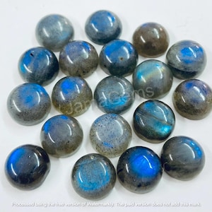 Natural Blue Fair Labradorite Round Cabochon Loose Calibrated Gemstone All Size Available 3MM TO 15MM