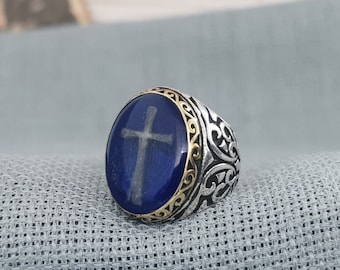 Made from Hair Cross • Memorial Fur Ring • Keepsake Horse Hair Jewelry • Religious Father's Gift • Loss of Loved One Ring • Remembrance Ring