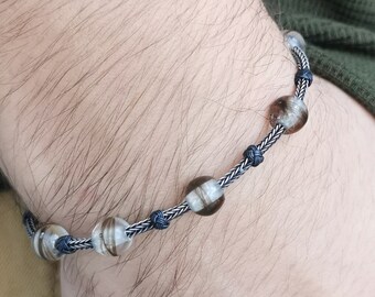 Sterling Silver Hair Bead Bracelet: Memorial Keepsake Jewelry