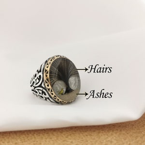Sterling Silver Cremation Ring: Hair & Ashes Keepsake, Memorial Jewelry