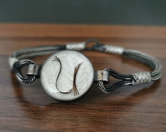 Sterling Silver Hair Keepsake Bracelet: Memorial Dad Gift