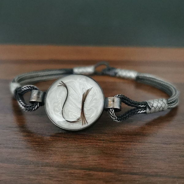 Keepsake Father Bracelet • Sterling Silver Memorial Bracelet • Hair Locket Jewelry • Lock Of Hair Bracelet • Custom Dad Bracelet •Grief Gift