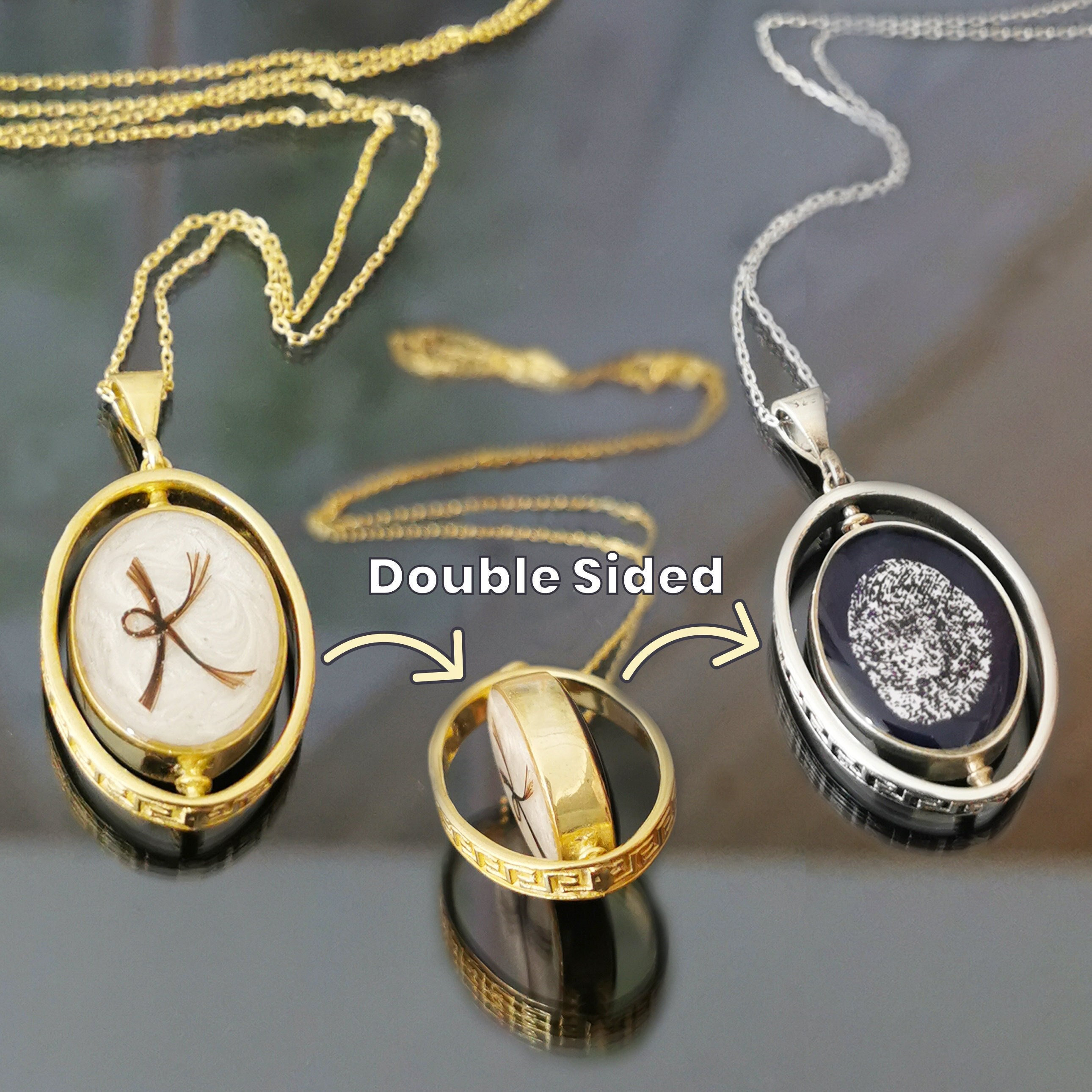 Double sided locket pendant sale