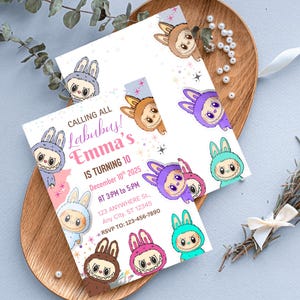 Labubu Birthday Invitation: Printable Party Invite (Digital Download 5x7in PDF/JPG/PNG)