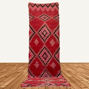 12x3 Moroccan azilal rug, vintage runner rug.