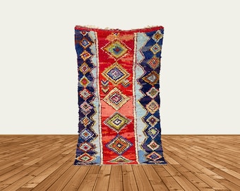 【希少・手織り】モロッコ製 ベルベルラグ／ハンドメイド・未使用 ハンドメイドのモロッコベルベルラグ：ヴィンテージシルクエリアラグ