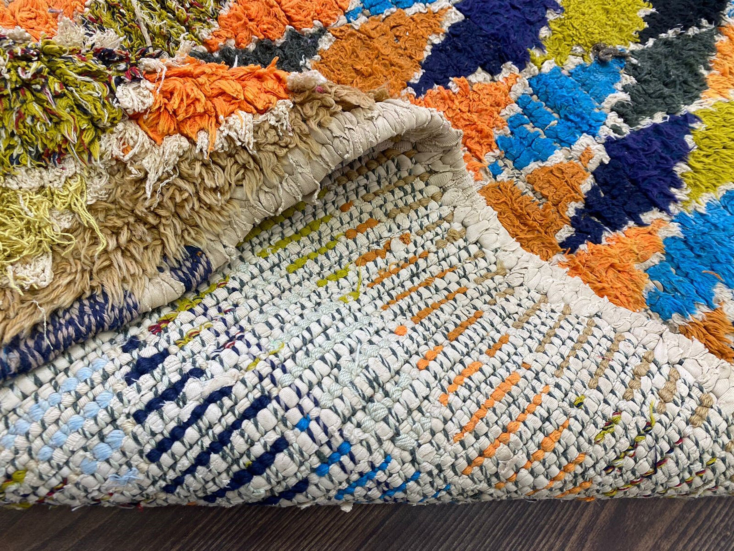 2x7 細幅のモロッコ ダイヤモンド ランナー、カラフルなビンテージ