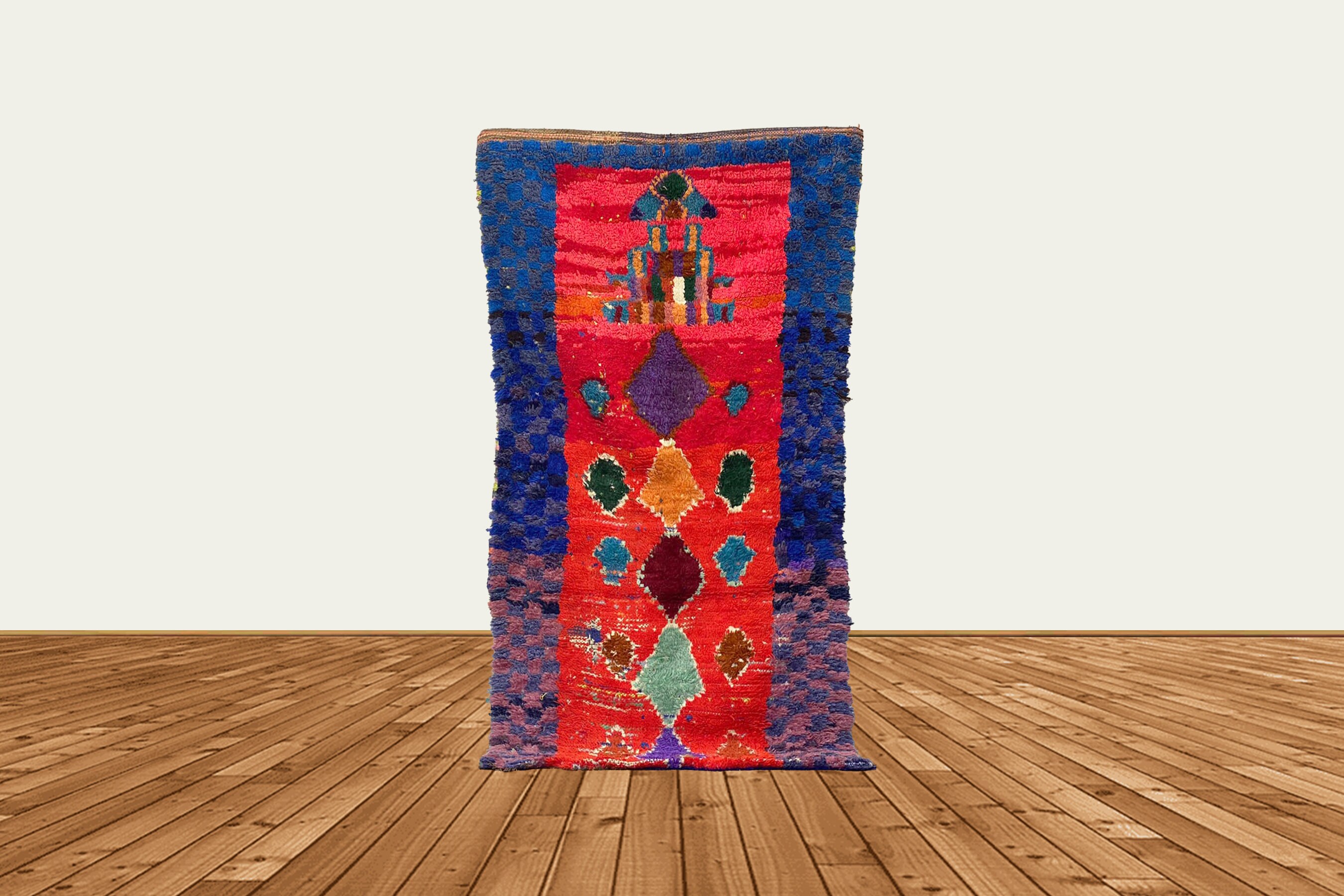 小さなヴィンテージレッドモロッコベルベルラグ（4x6） - Etsy 日本
