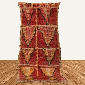 6x2 Moroccan vintage runner rugs, colorful vintage runner rug.