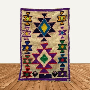 Tapis berbère marocain 6 x 4 : tapis Boho colorés.