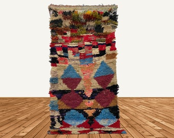 7x3 モロッコ ランナー ラグ – ヴィンテージ テキスタイル アート