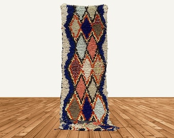 3 x 12 ft vintage long runner rug berber moroccan woolen rug.