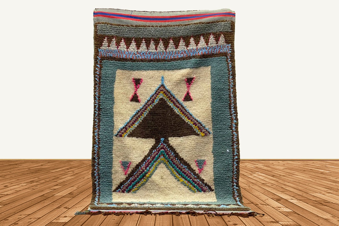 6x3 Moroccan Berber Rug, Vintage Handwoven Rug. - Etsy