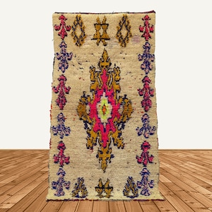 3x6  ft Moroccan tribal colorful rug, vintage Berber rug.