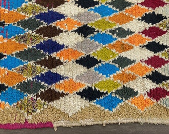 2x7 細幅のモロッコ ダイヤモンド ランナー、カラフルなビンテージ