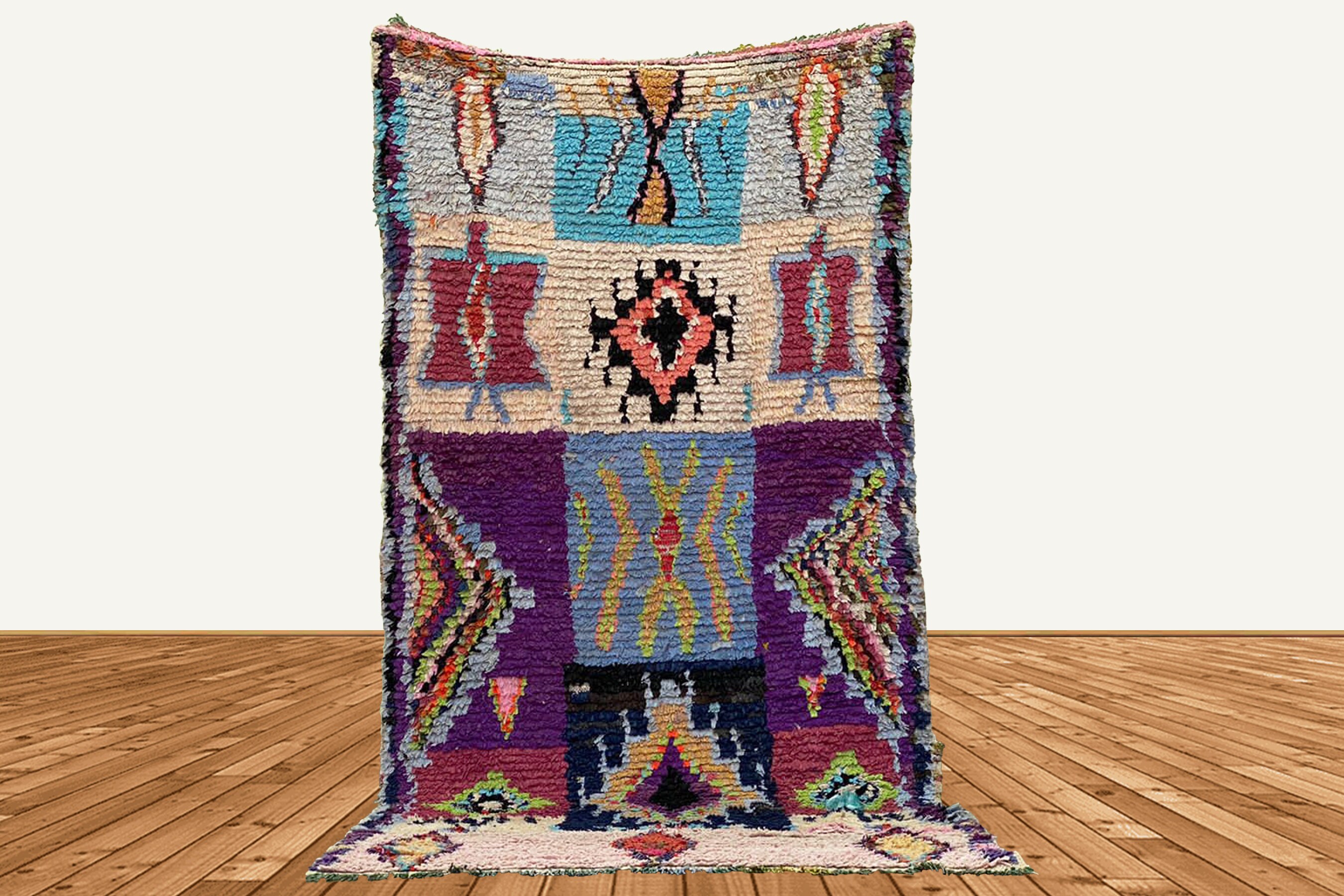 7x3 Vintage Moroccan Berber Boucherouite Rug - Etsy