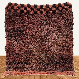 4x3 Moroccan vintage rug, hallway area rug, Berber azilal rug.