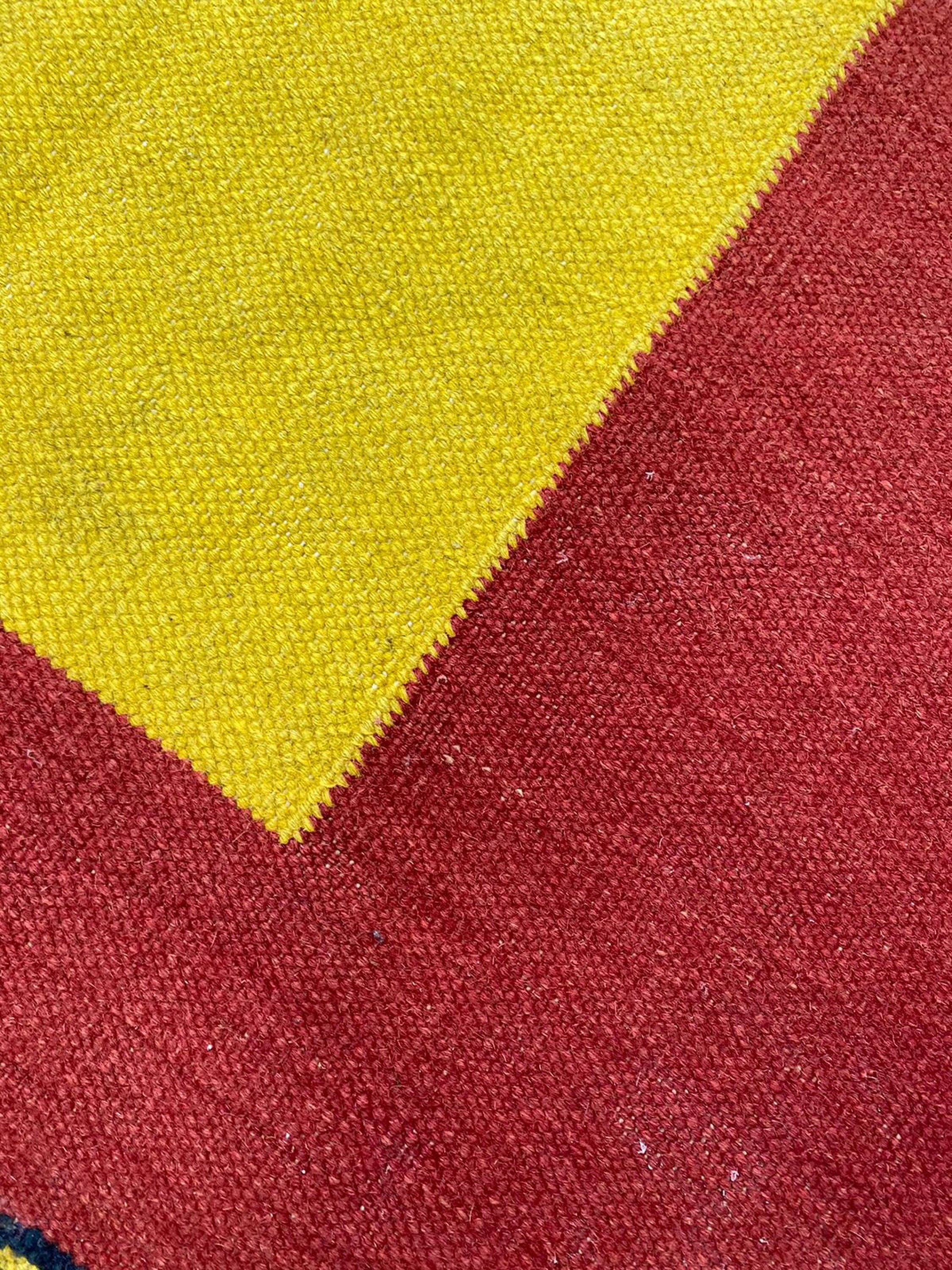 Red Yellow Rugs 7x9 Vintage Flatweave Red and Yellow Rug, Berber Tribal Rug. - Etsy