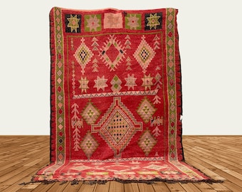 12x6 Vintage Moroccan Rug: Large Berber Azilal Area Rug