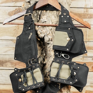 Black, Green,Dark Brown Handmade Cotton Bag  Eco-friendly Belt Pouch Travelling Belt Pouch For Men & Women.