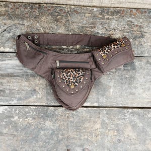 Cotton waist belt, hip bum bag, Made With Love, Boho Style, Festival waist bag, The Wavy bum bag, Black cotton,