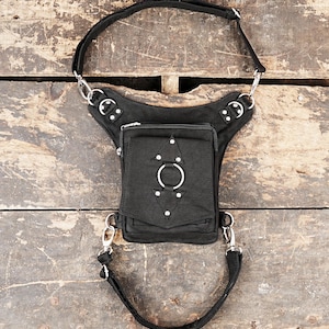 Black Dark Brown Cotton Hip and Thigh Bag || For Women & Men For Travelling || Eco-Friendly Waist Bag Utility Festive Belt ||