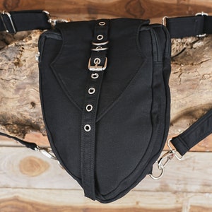 Black, Green, Dark Brown Eco-Friendly Fashion Cotton Cross body Bag - Sustainable Style Staple.