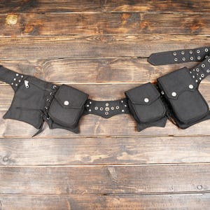 Handmade Cotton Waist Bag With multiple pockets, Belt pouch, Hip Bag With Adjustable Belt For Unisex.