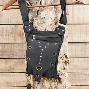 BROWN Cotton utility thigh bag  || For Women & Men For Traveling || Eco-friendly waist bag || money belt pouch  || HIP belt pouch ||