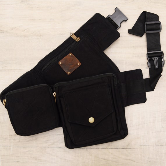 Buy Pockets Belt Utility Belt Belt Bag in Black Cotton Online in India 