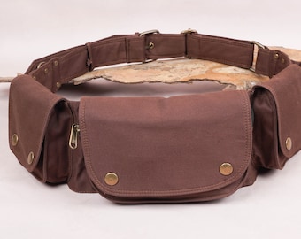 COTTON Brown belt ||Softly & Utility belt For Men and Women || Traveling bag || Money belt pouch ||