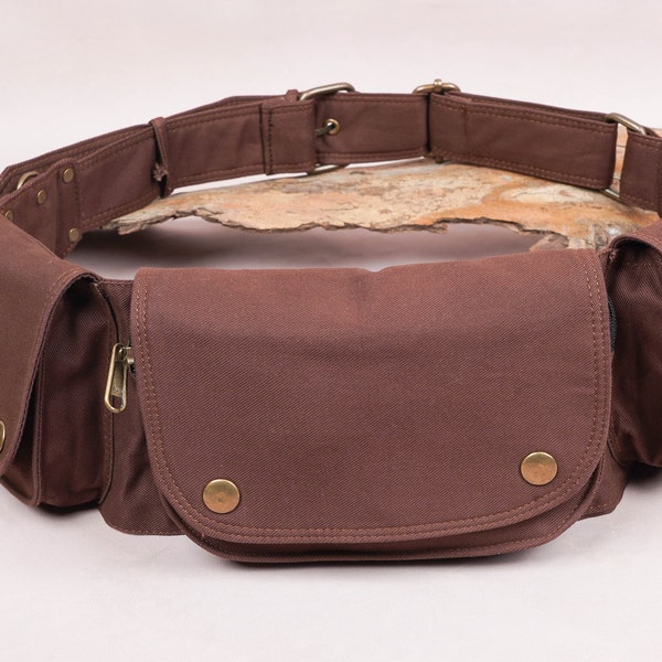 COTTON Brown belt ||Softly & Utility belt For Men and Women || Traveling bag || Money belt pouch ||