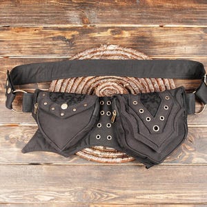 Cotton waist belt/Boho festival belt/Handmade utility belt/Unisex cotton pouch belt/Adjustable hip bag