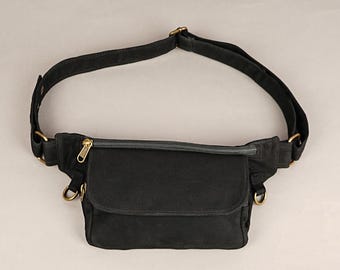 Cotton Utility Leather Waist Belt || Festival Waist belt || Fanny pack for unisex || Fashion Accessories || travel hip bag ||