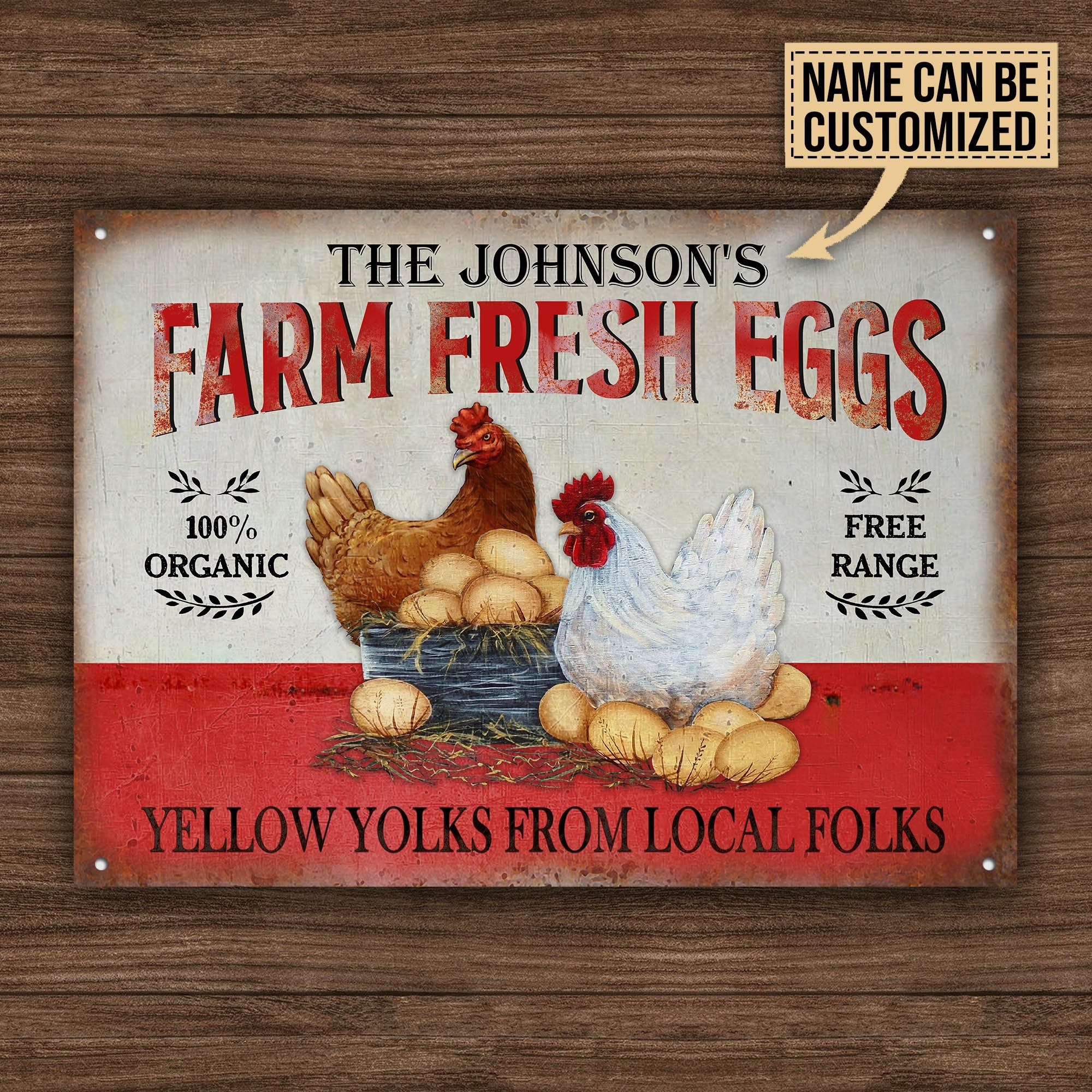 Personalized Chicken Coop Farm Fresh Eggs Customized Classic - Etsy
