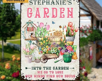 Into The Garden We Go Gardening - Customized Classic Metal Signs - Garden Signs - Gift For Gardening Lovers