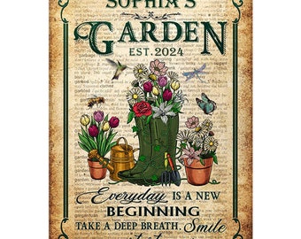 Garden Dictionary Take A Deep Breath Custom Classic Metal Signs - Garden Signs - Gift For Garden Lovers - Bee, Butterfly, Insect Garden