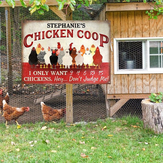 SUPERDANT The Chick Inn Tin Sign - Vintage Chicken Coop Metal Wall Art For Kitchen, Farm, Man Cave