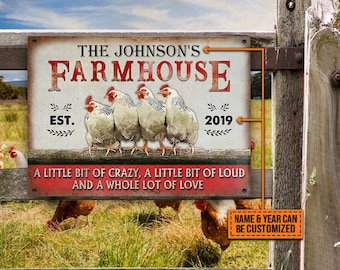 Personalized Chicken Farmhouse A Little Bit Of Customized Classic Metal Signs Chicken Signs