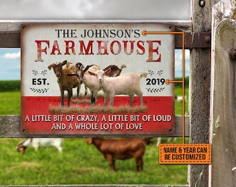 Personalized Goat Farmhouse A Little Bit Of Customized Classic Metal Signs