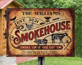 Personalized Grilling Smokehouse Got Them Customized Classic Metal Signs