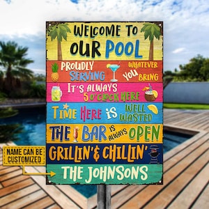 Bienvenue sur des plaques métalliques classiques personnalisées, terrasse, enseigne de jardin, enseigne de patio, décoration de patio, décoration de jardin, enseigne de terrasse