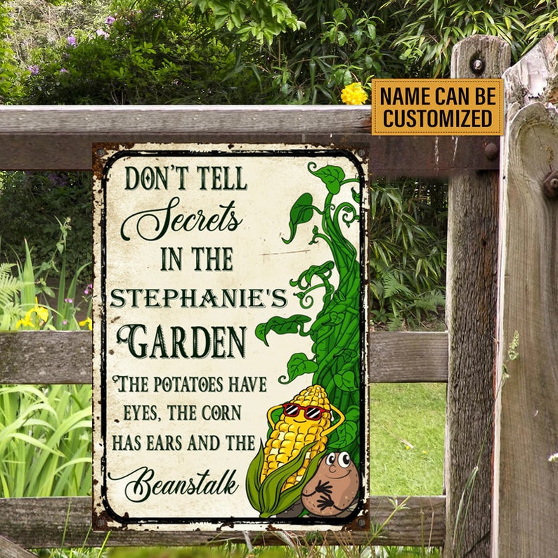 Rustic Potato Sign The Potatoes Have Eyes the Corn Has Ears and the Beanstalk Metal Signs ...