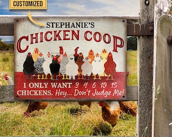 Personalized Chicken Coop I Only Want Chickens Custom Classic Metal Signs Chicken Signs