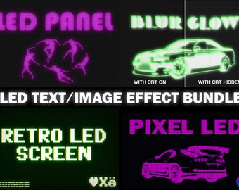 Retro LED Text/Image Preset Bundle, Photoshop presets