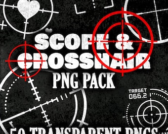 Y2K Scope & Crosshair PNG Pack, Grunge Tech Graphics (Digital Download)
