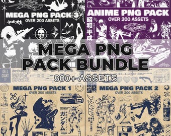 Mega PNG Asset Bundle: 800+ Anime, Streetwear, Grunge (Digital Download)