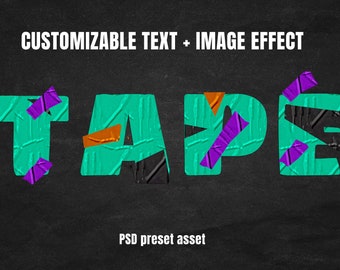 Tape Text + Image photoshop Preset Photoshop asset