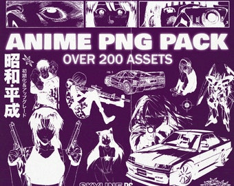 Anime Streetwear Mega PNG Design Asset Pack